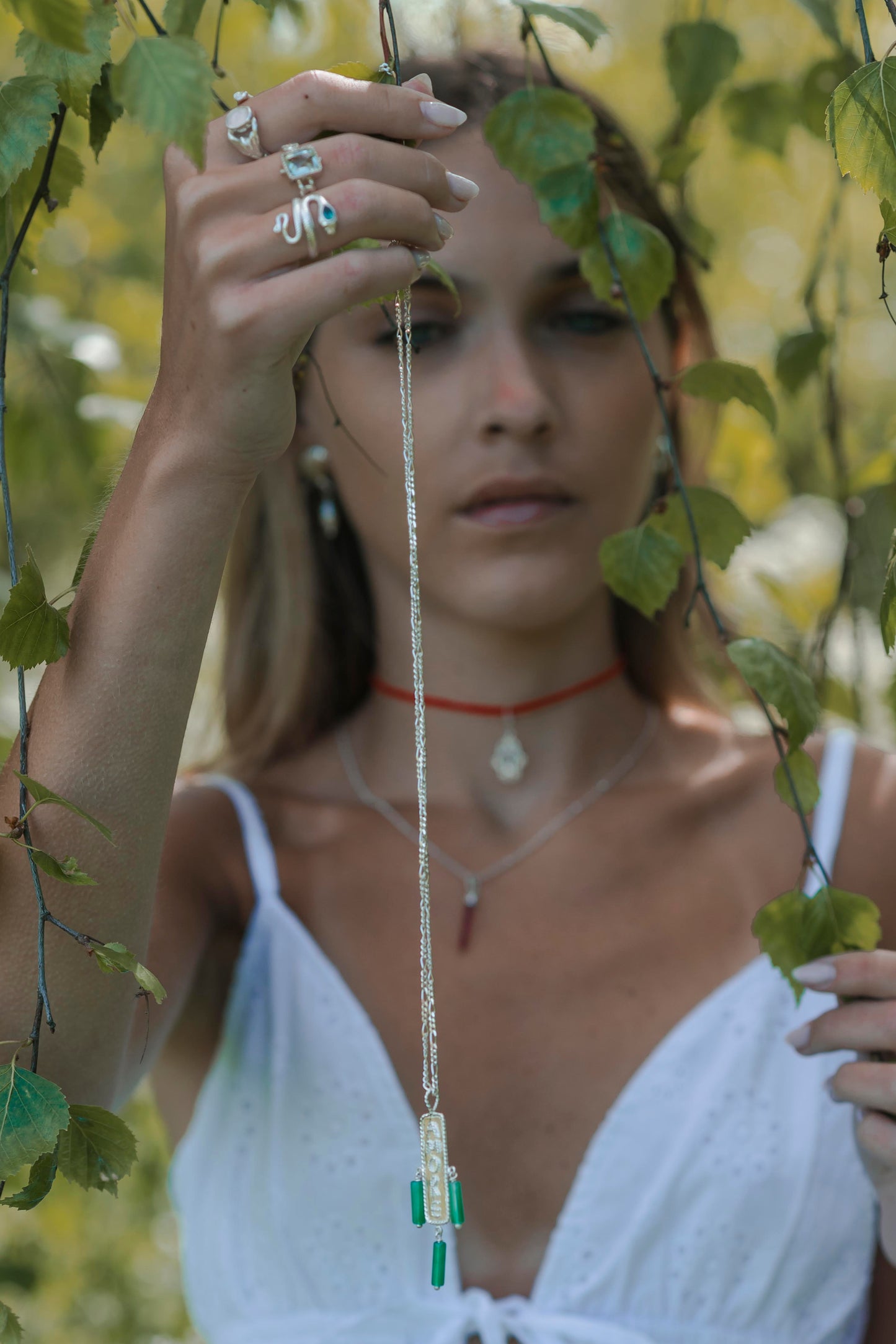 Amore Pendant – Green Agate