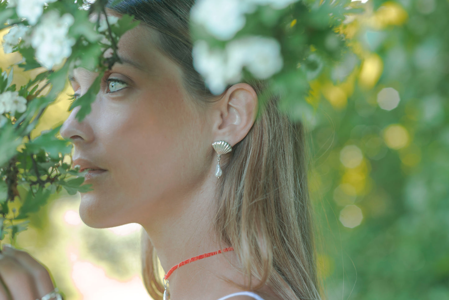 Shell Drop Earrings – Silver Edition