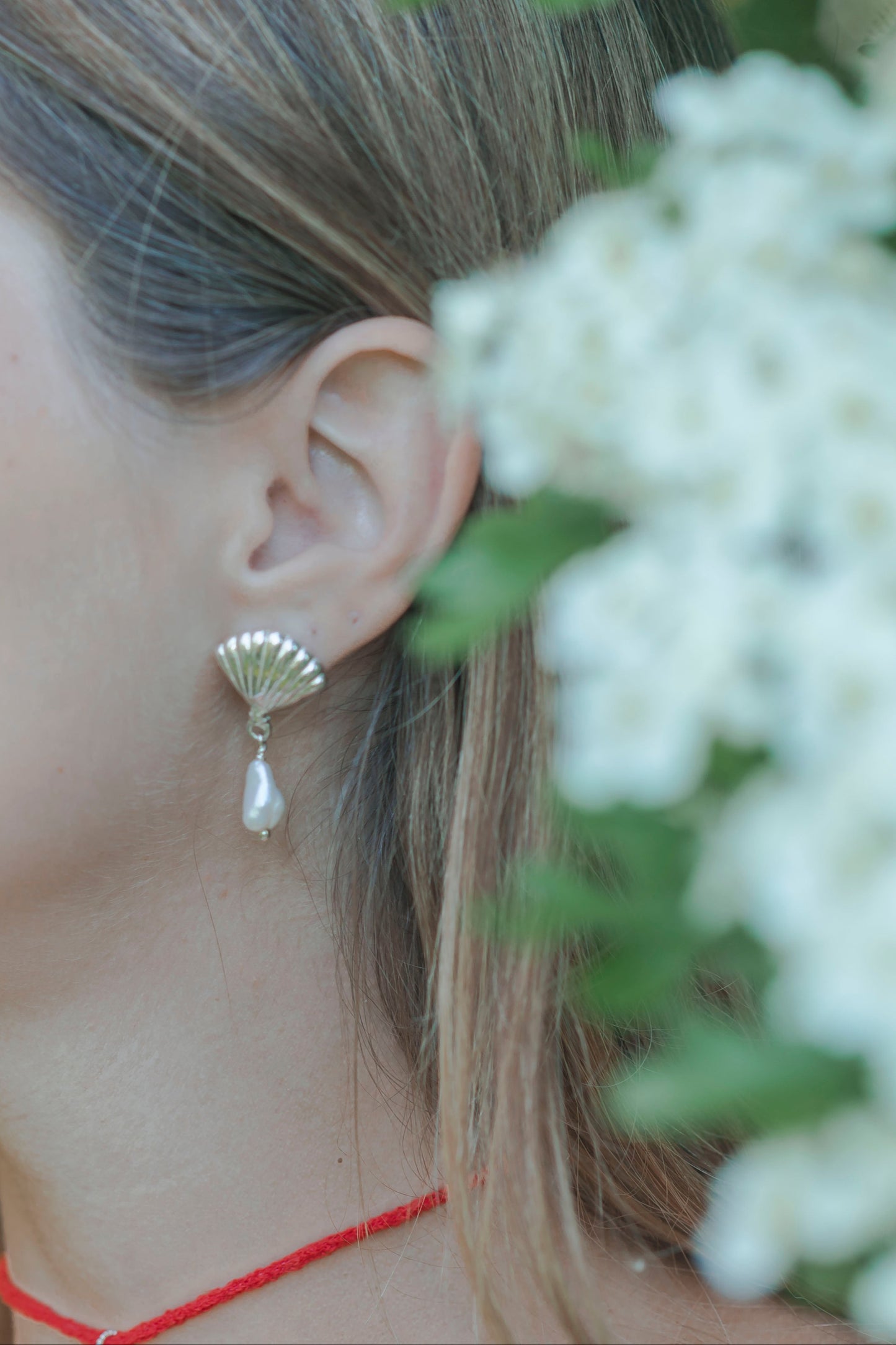 Shell Drop Earrings – Silver Edition