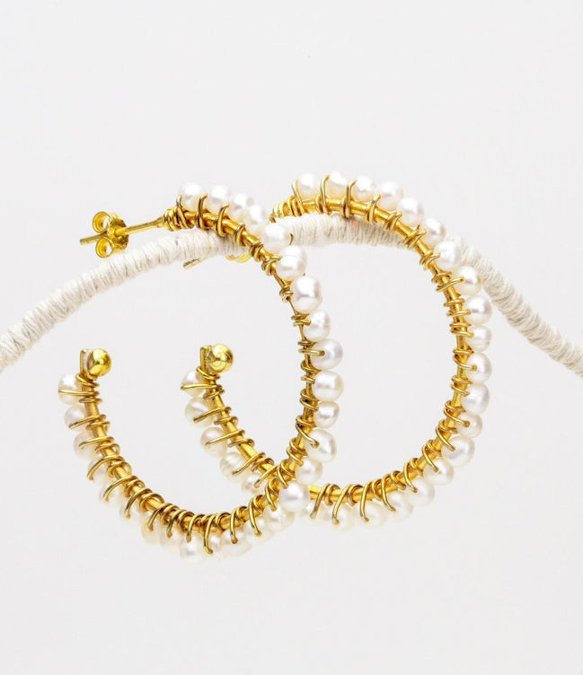 Grace Pearl Hoops