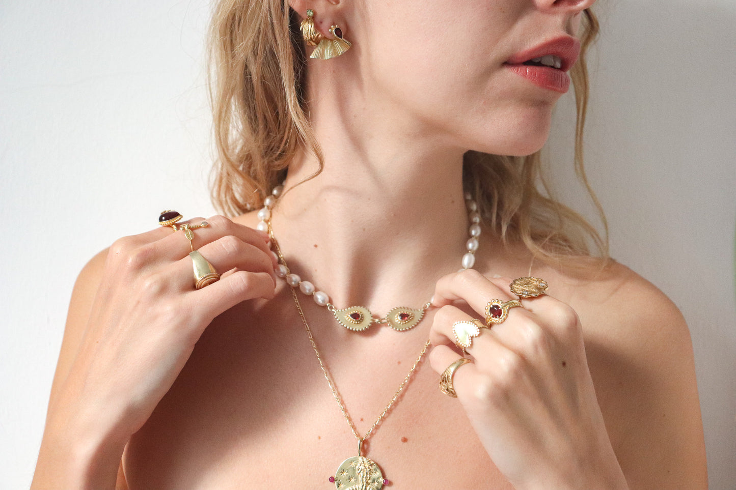 handmade gold Earrings styling