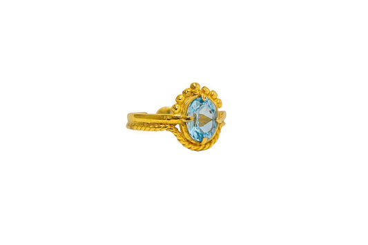 Blue topaz gold ring