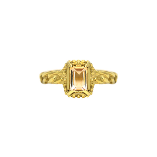 gold citrine stone ring