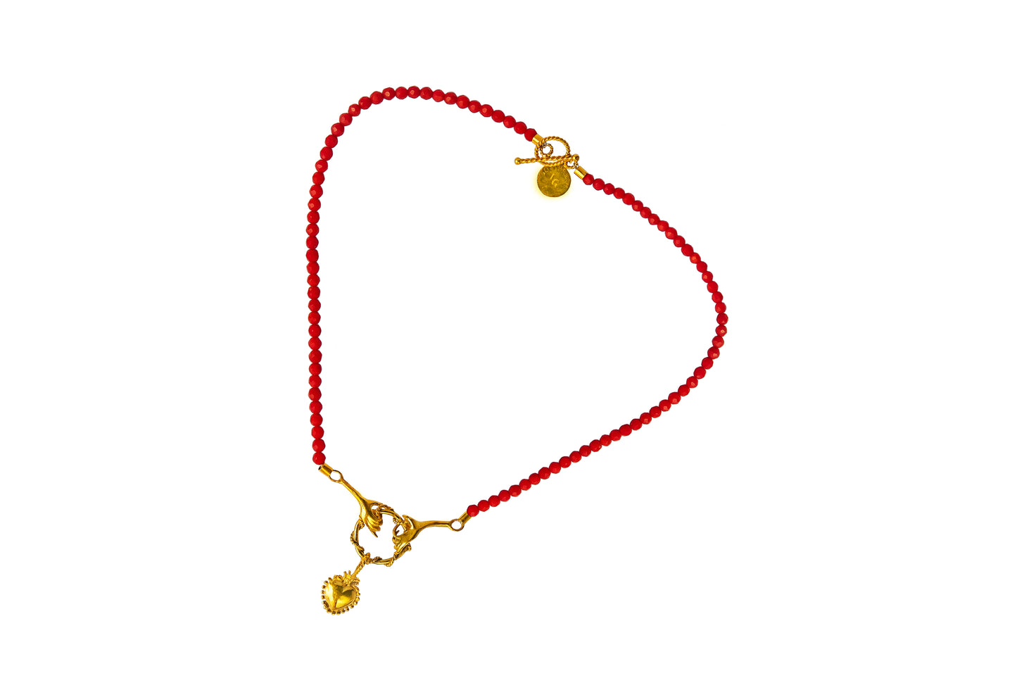 Handmade red coral necklace