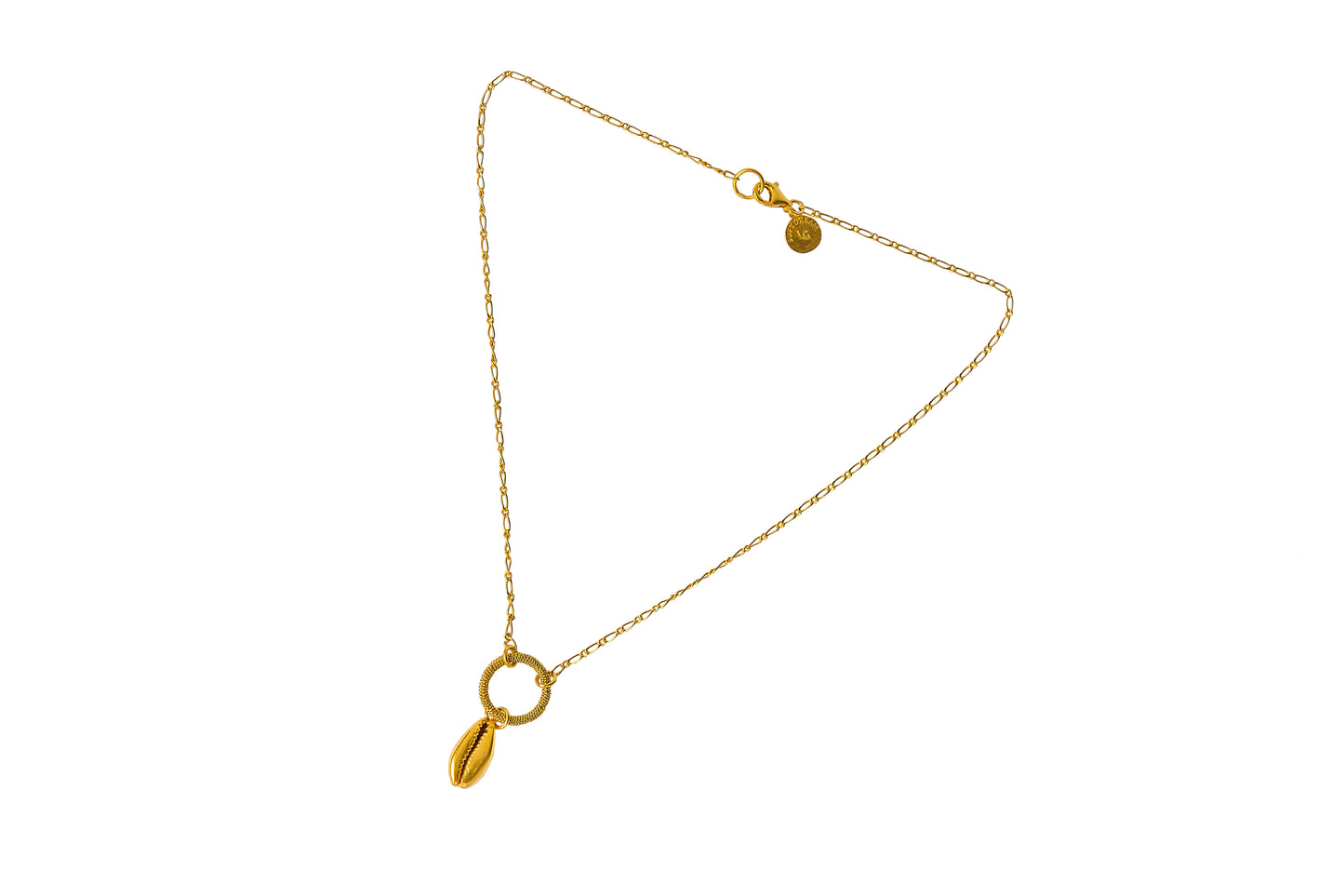 handmade shell gold necklace