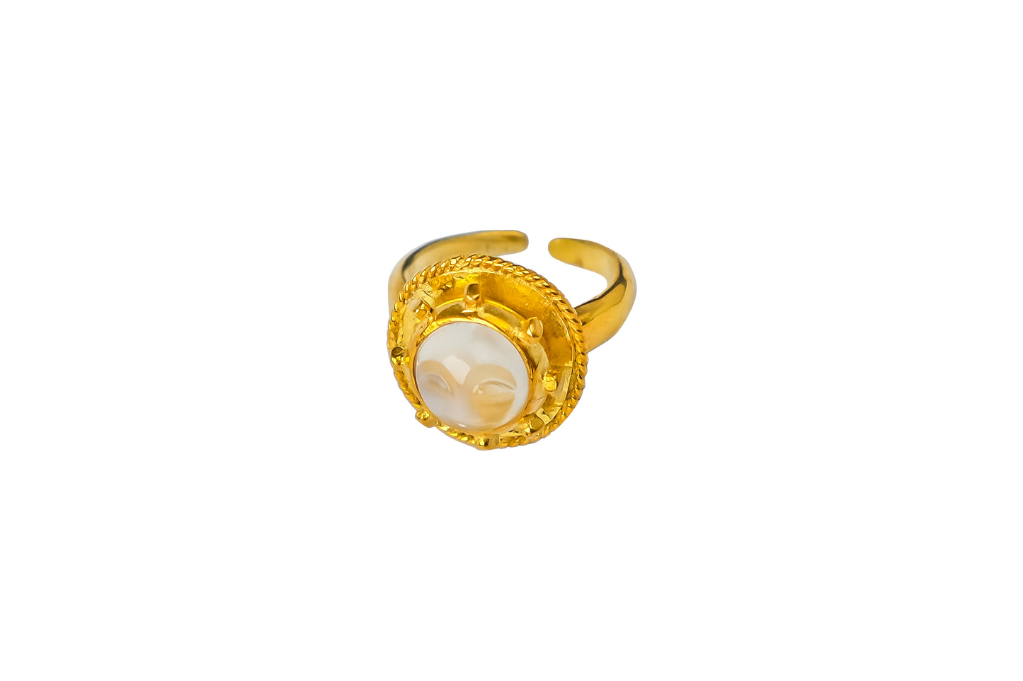 Gold Full Moon Ring