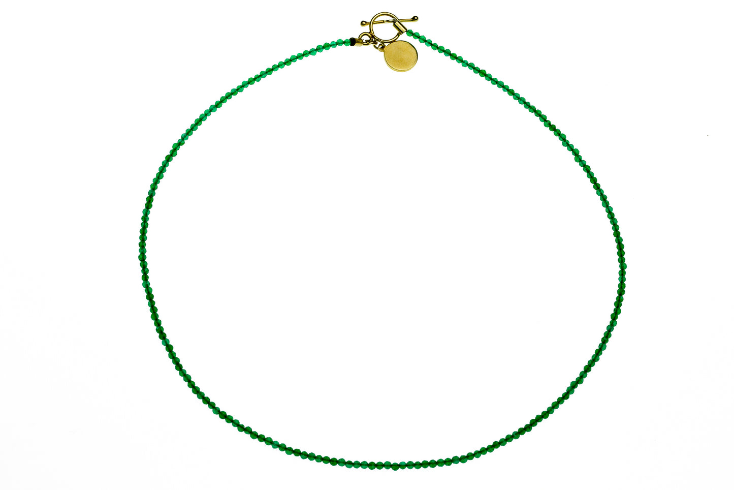The Green Desire faced agate necklace