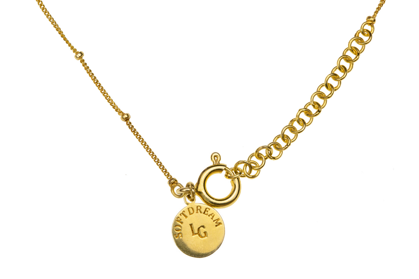 Love drop necklace fastening details