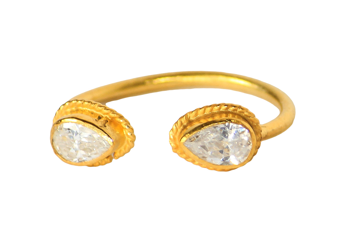 handmade gold drop ring
