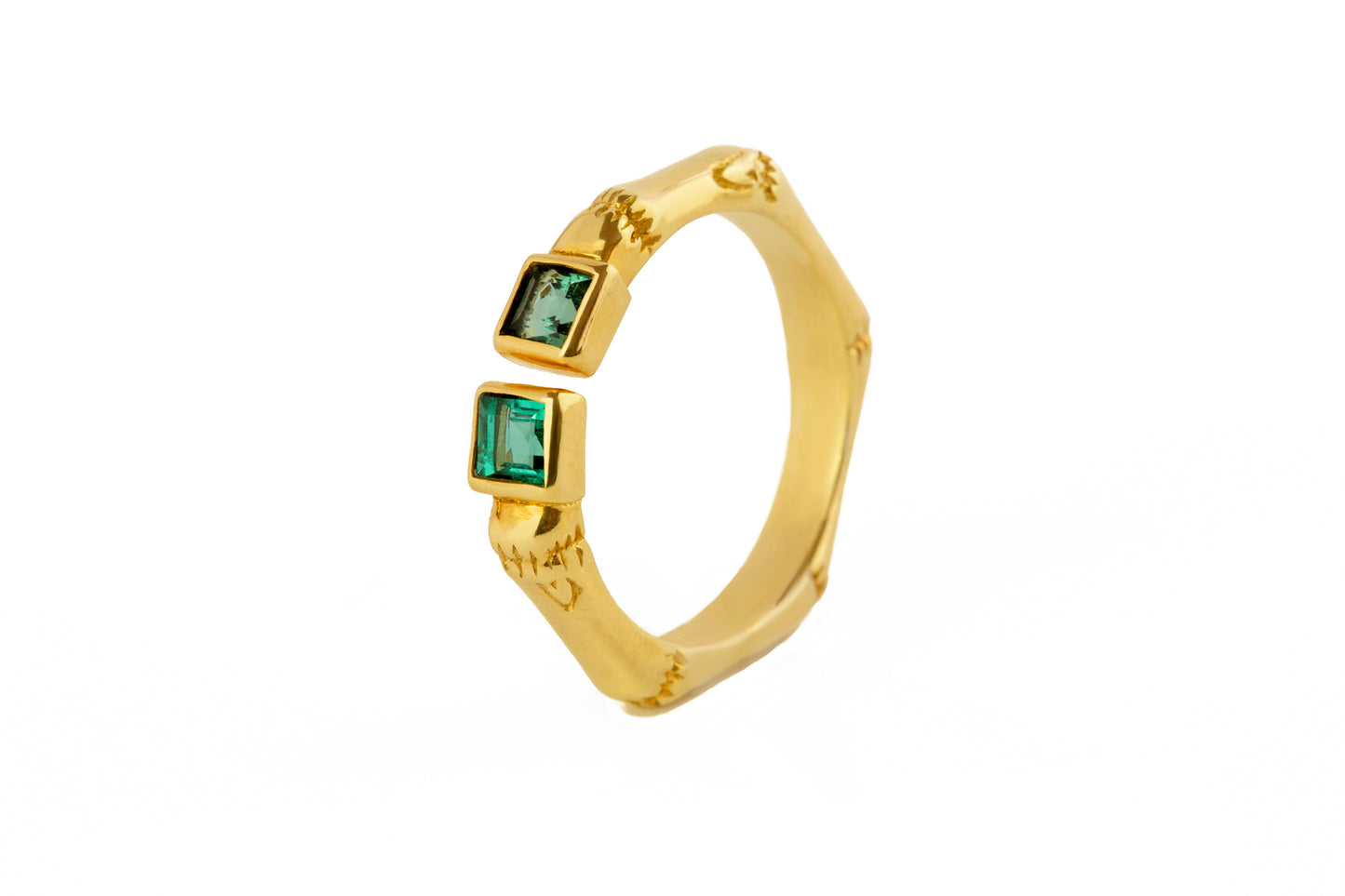 Bamboo handmade gold Ring