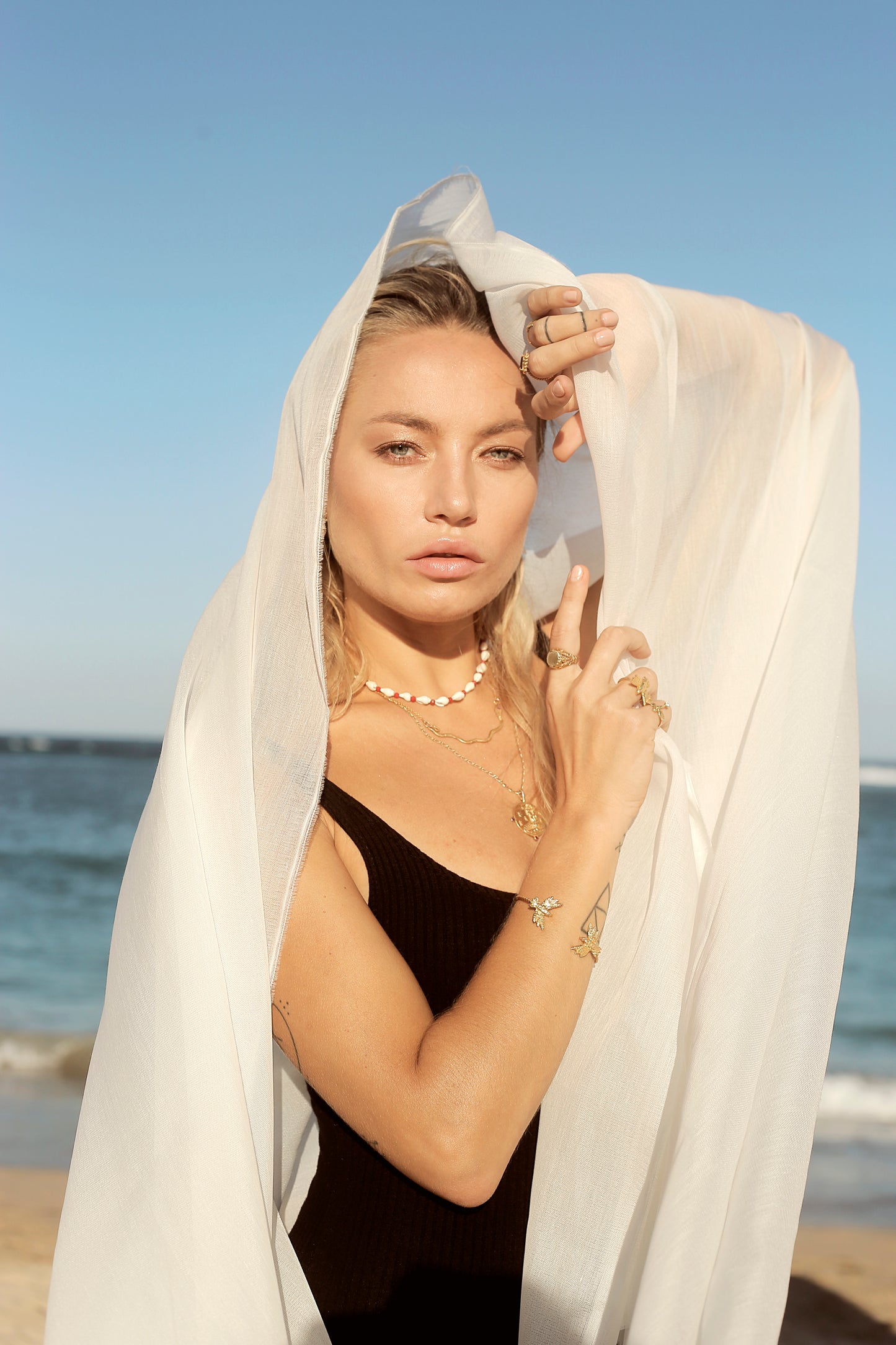 gold necklaces Campaign shoot