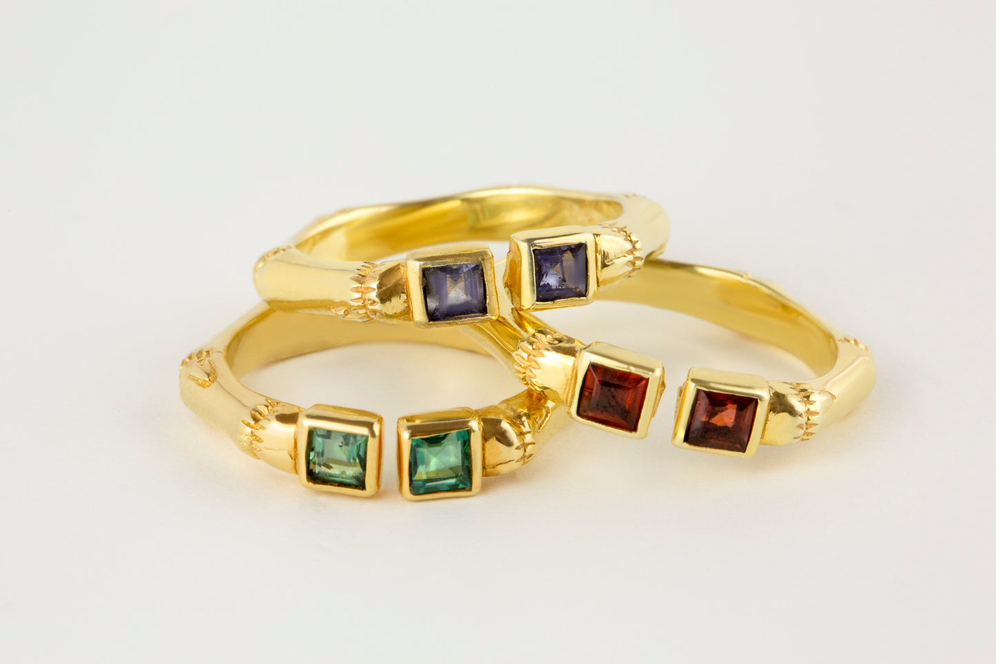 gold Bamboo rings sets