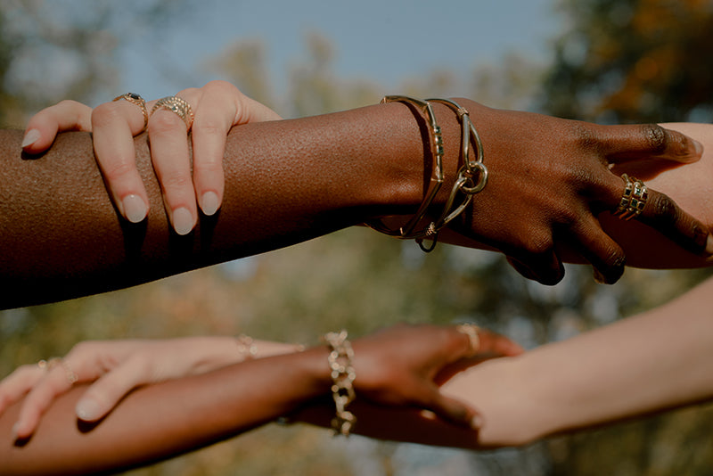 Link of Love Bangle and gold bracelet styling