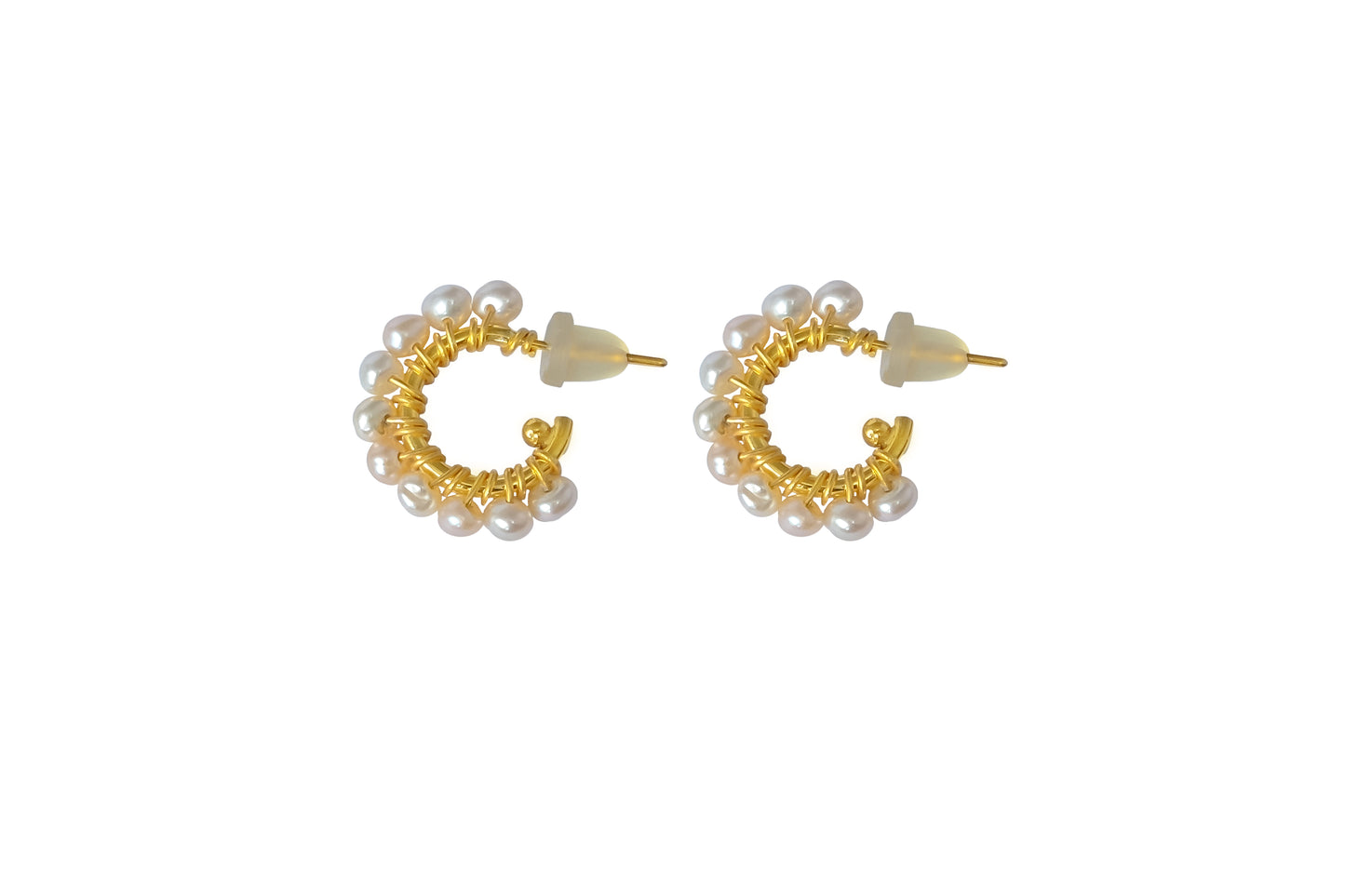 Venus Pearl Circle Earrings