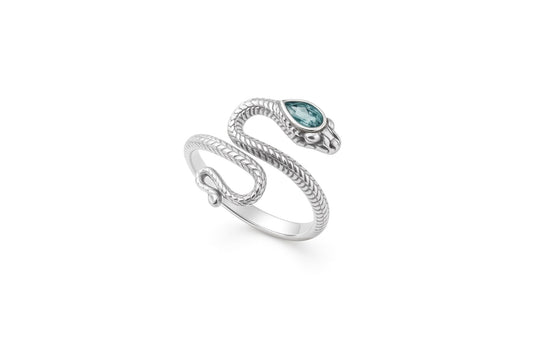 Serpent Ring  with Green Quartz Eye