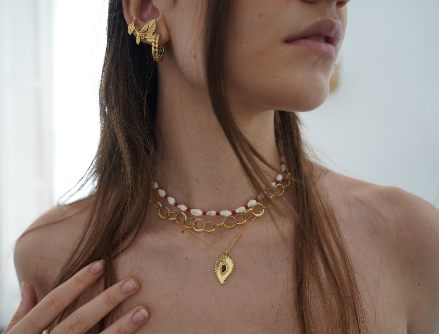 gold layers of handmade jewellery