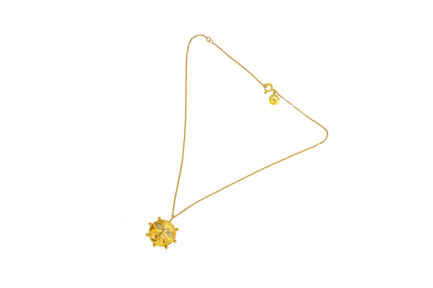 sun medallion gold necklace