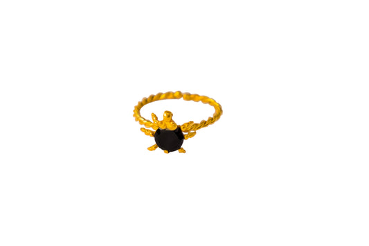 Black Spinel Spider Ring