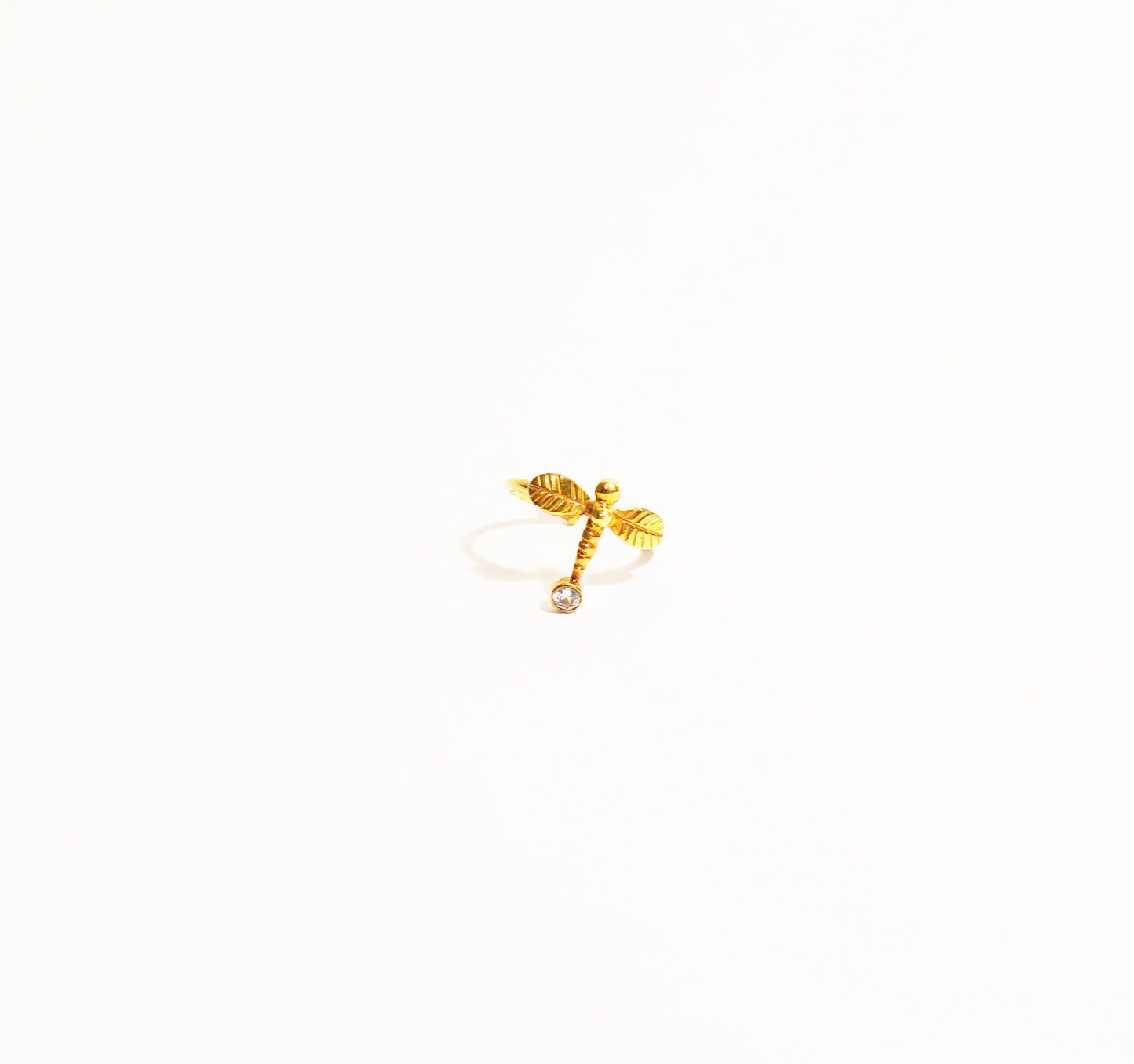 dragonfly adjustable gold ring