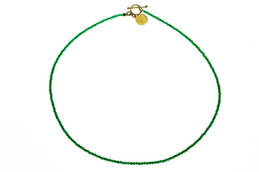 The  Green Desire faced agate necklace 