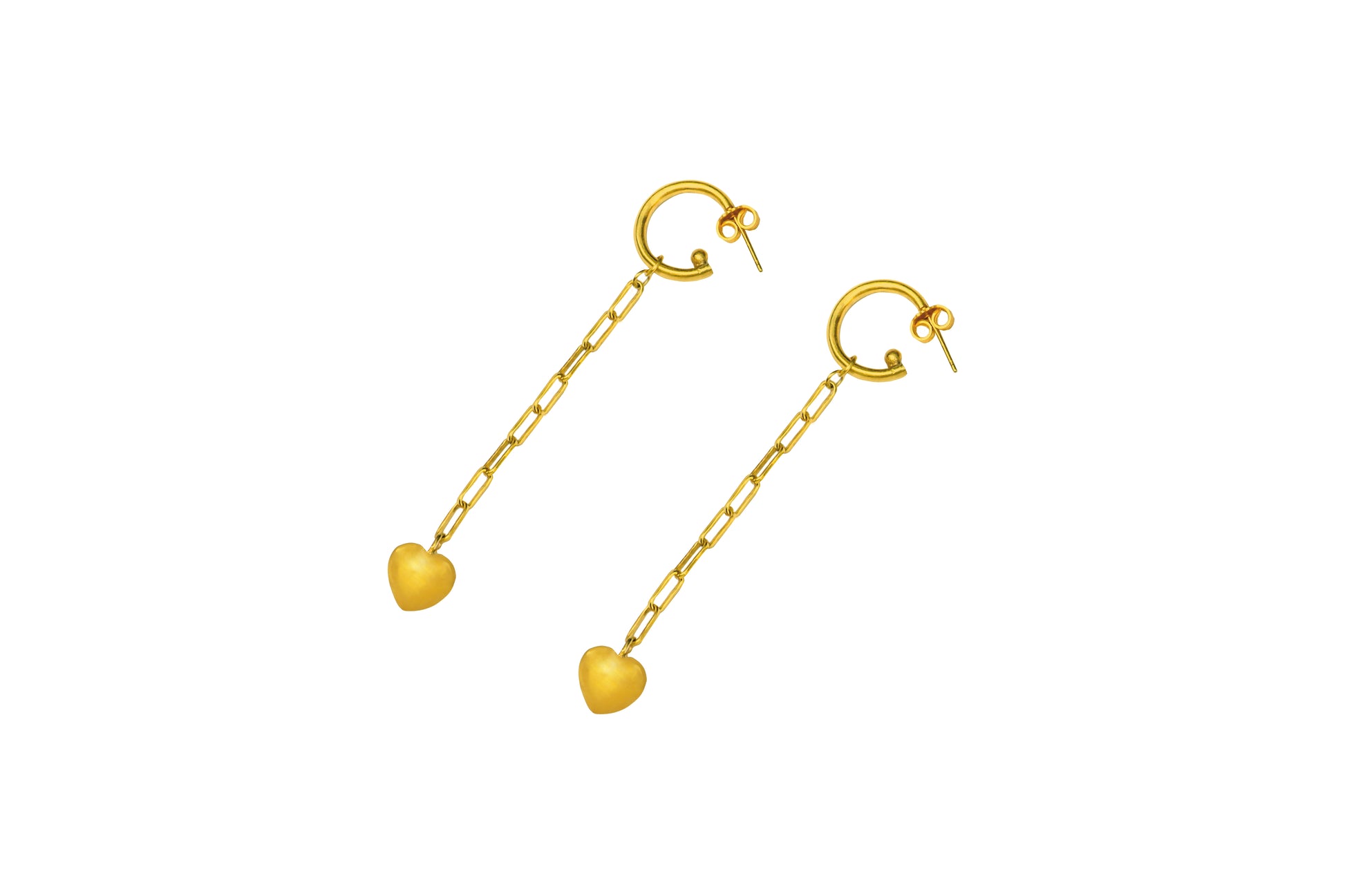 Gold Heart Mini Circle Earrings