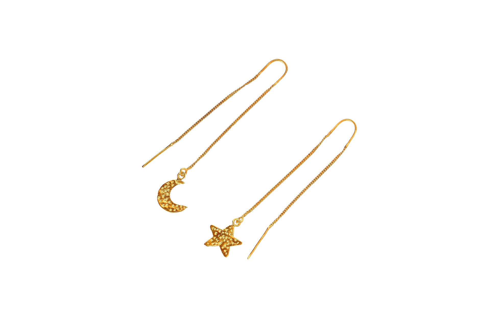 Star and Moon Chain Earrings