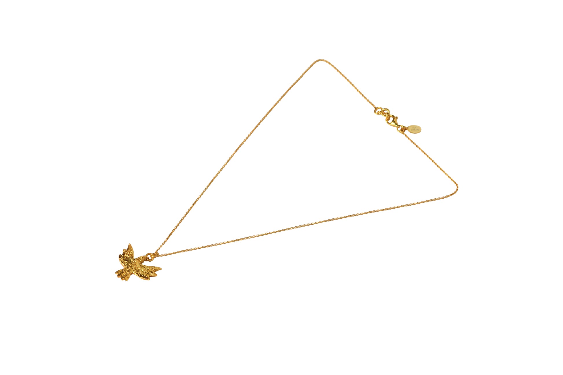 Handmade gold bird necklace 