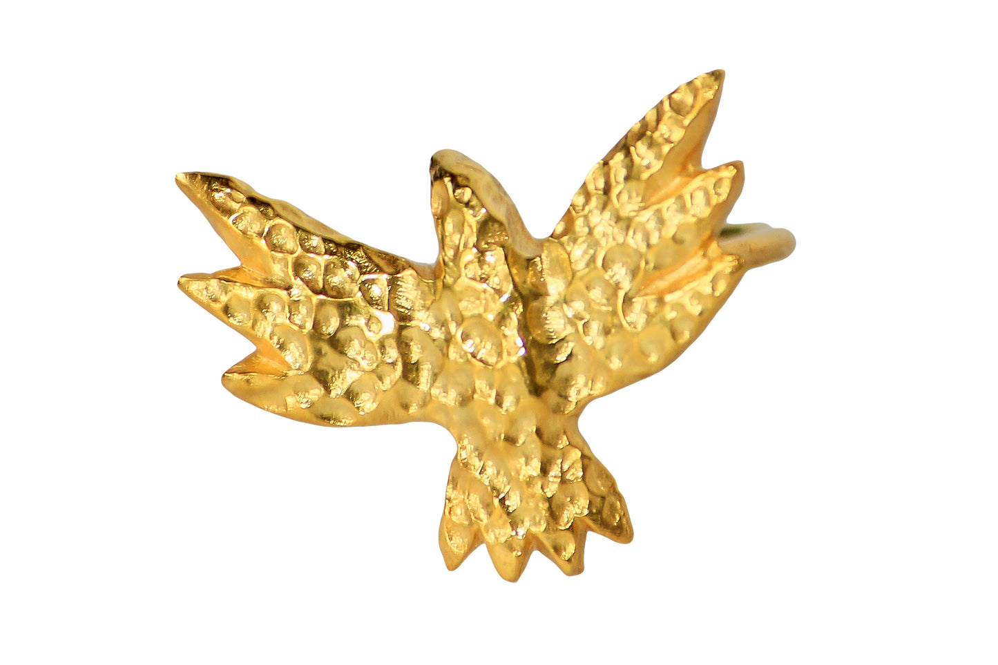 handmade gold bird ring