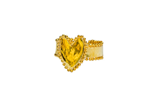 gold heart ring handmade