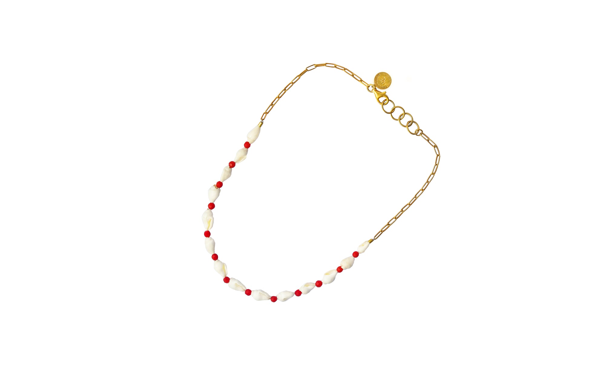 Shell and Coral gold  Necklace