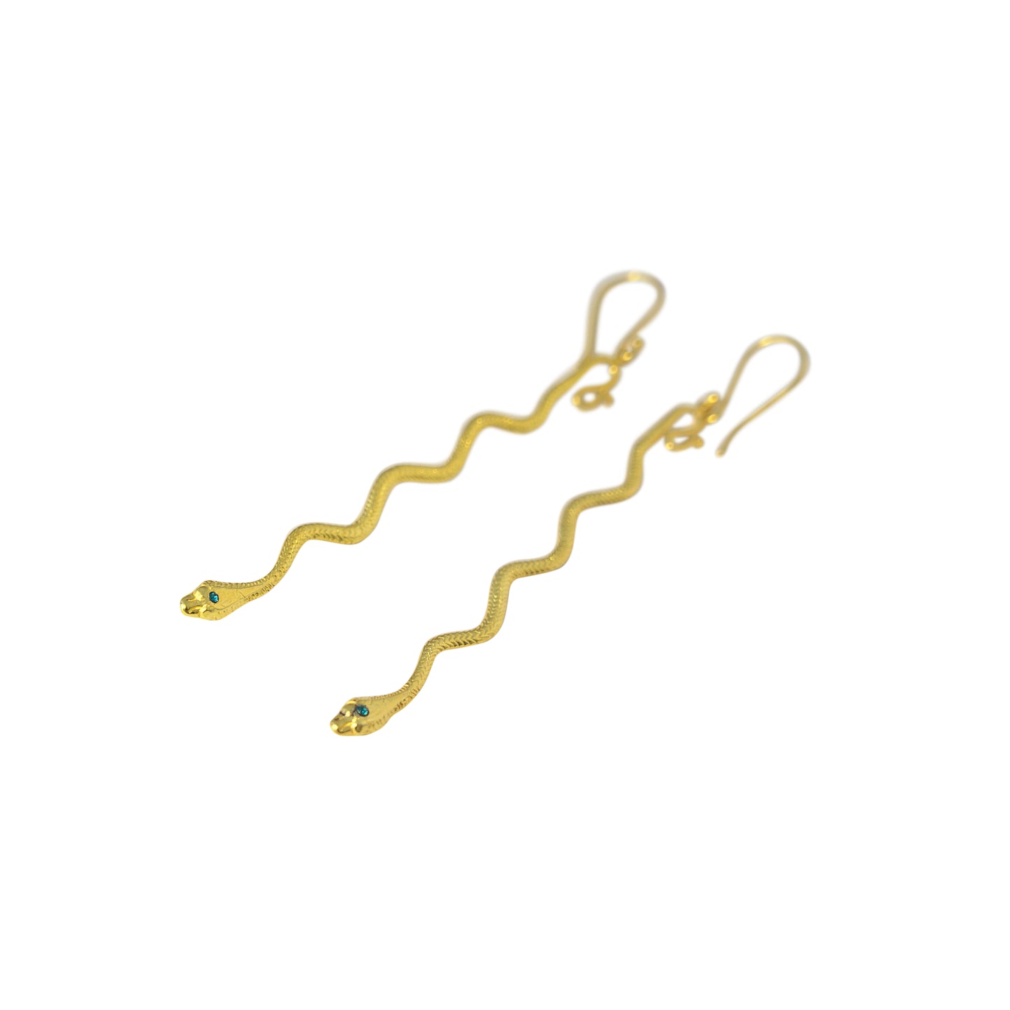 gold snake dangle earrings