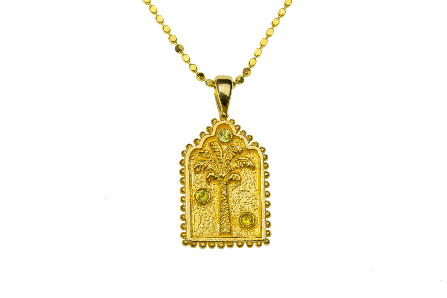 handmade gold necklace peridot