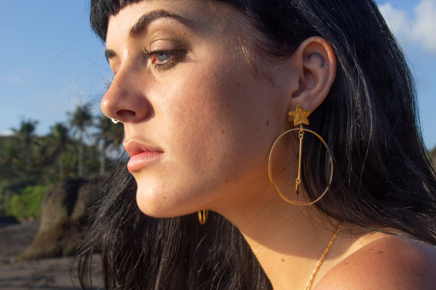 statment gold hoops